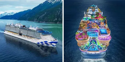 Una crociera con scivoli colorati e piscine, un'avventura acquatica in mare aperto.