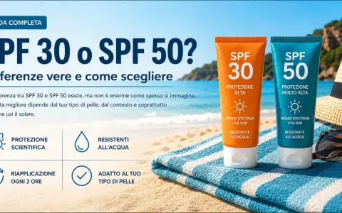 Due tubetti di crema solare SPF 30 e SPF 50 sulla spiaggia. Ricorda di mettere la crema solare tutti i giorni per proteggere la tua pelle.