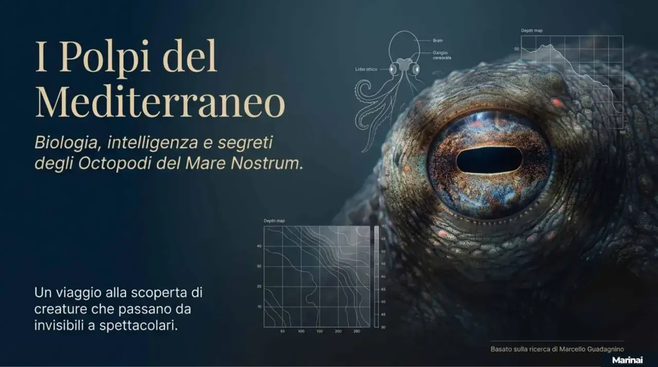 Occhio di polpo nel Mediterraneo, esplorando la sua vita media, biologia e intelligenza.